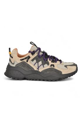 Sneaker in camoscio e nylon colore beige egrigio. FLOWER MOUNTAIN | YAMABUSHI WOMEN-1B77